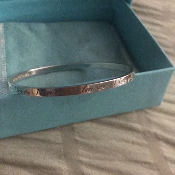 Rare Tiffany&Co I Love you notes silver bangle. Excellent condition - Picture 4 of 5